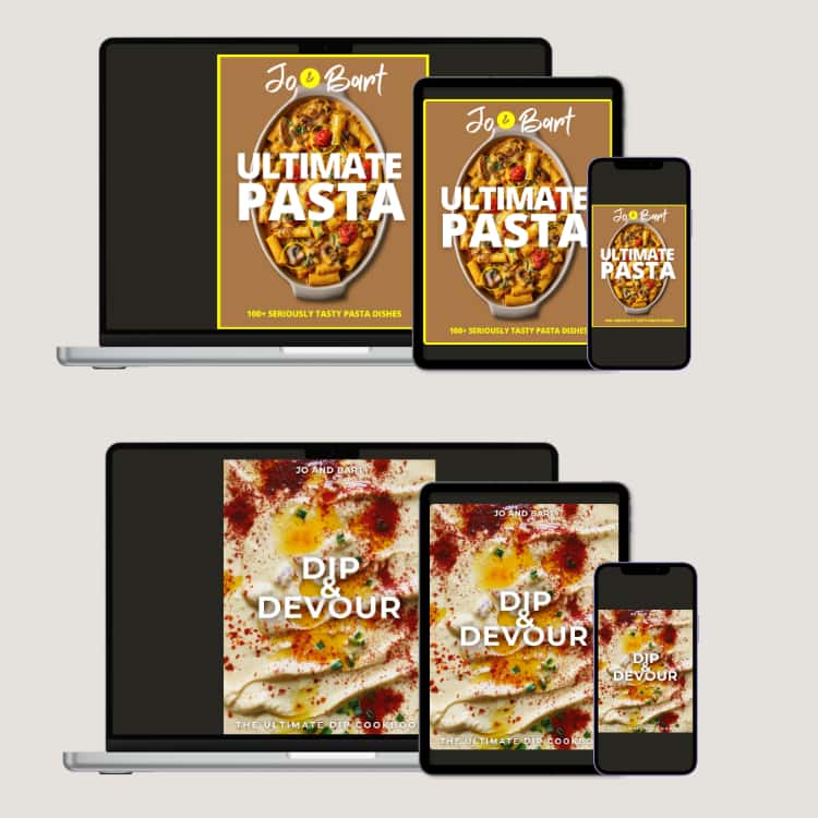 Ultimate Pasta and Dip & Devour cookbooks on devices