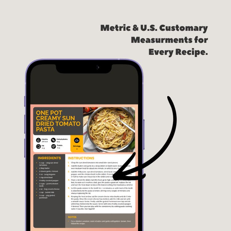 Metric & U.S. Customary measurements for every recipe